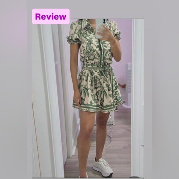 NEW - Boho Single-Breasted Tie-Front Short Sleeve A-Line Dress - Picture 7 of 8